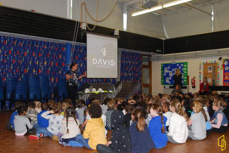 Laura presenting in assembly